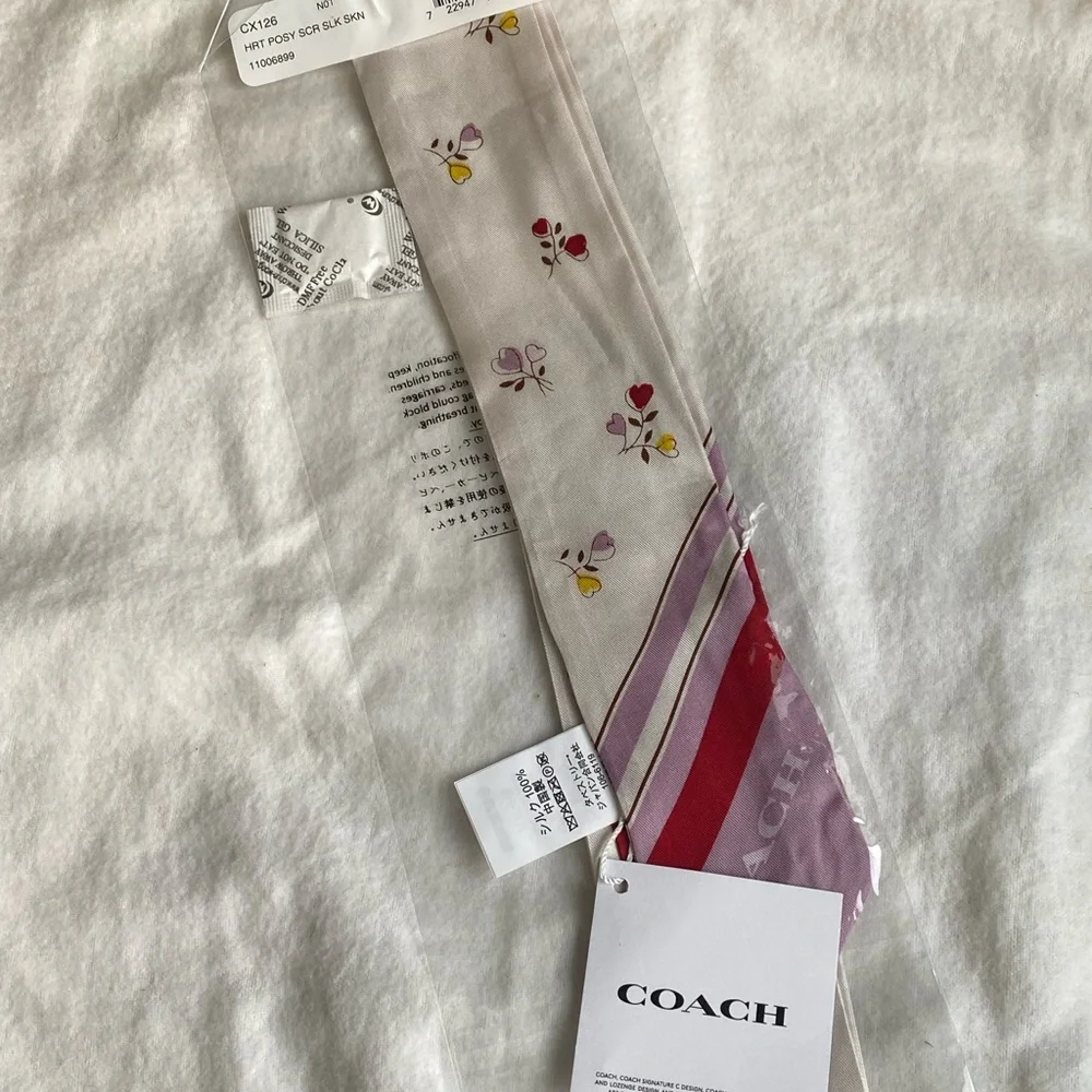 Coach Posy Hearts Skinny Scarf